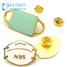 Personalized design metal hard enamel gold plating custom shaped souvenir masking lapel pin badge